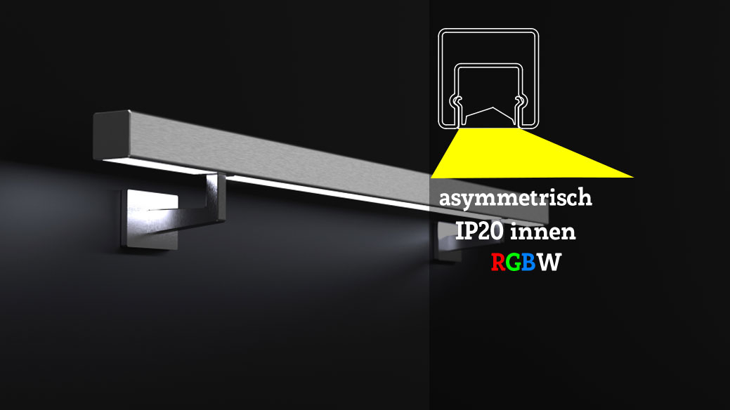 LED Handlauf eckig innen asymmetrisch Lux Glender