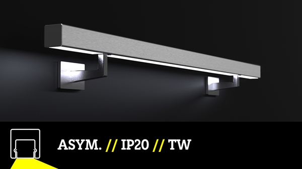 LED-Handlauf nach Maß  - eckig - asym - IP20 - V2A - TW