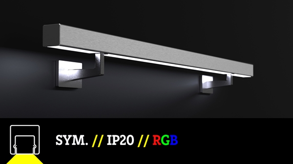 LED-Handlauf nach Maß - eckig - sym - IP20 - V2A - RGB