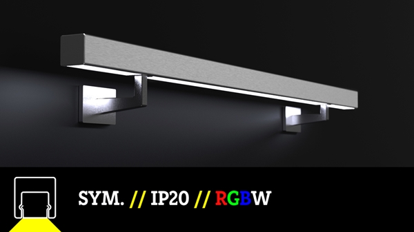 LED-Handlauf nach Maß - eckig - sym - IP20 - V2A - RGBW