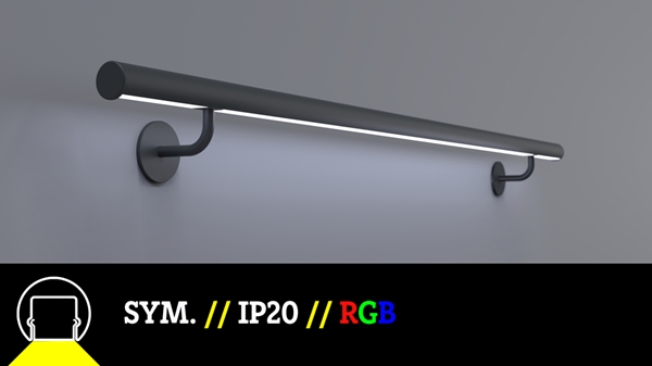 LED-Handlauf nach Maß - Gray - sym - IP20 - RGB